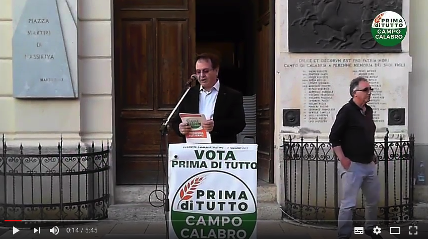 Antonino Scarpelli - Comizio elettorale Prima di tutto Campo Calabro